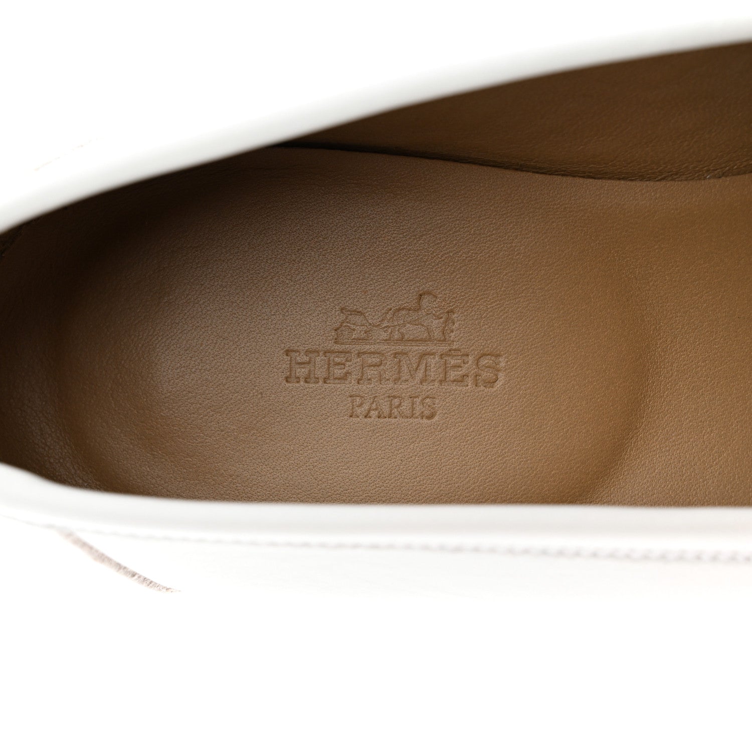 Hermes Calfskin Womens Royal Loafers 36 White 6 of 9