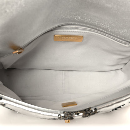 Chanel Metallic Calfskin Crochet Medium Chanel 19 Flap Silver 5 of 10