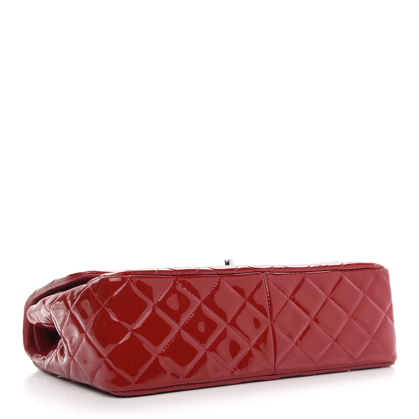 Patent Quilted Jumbo Double Flap Red