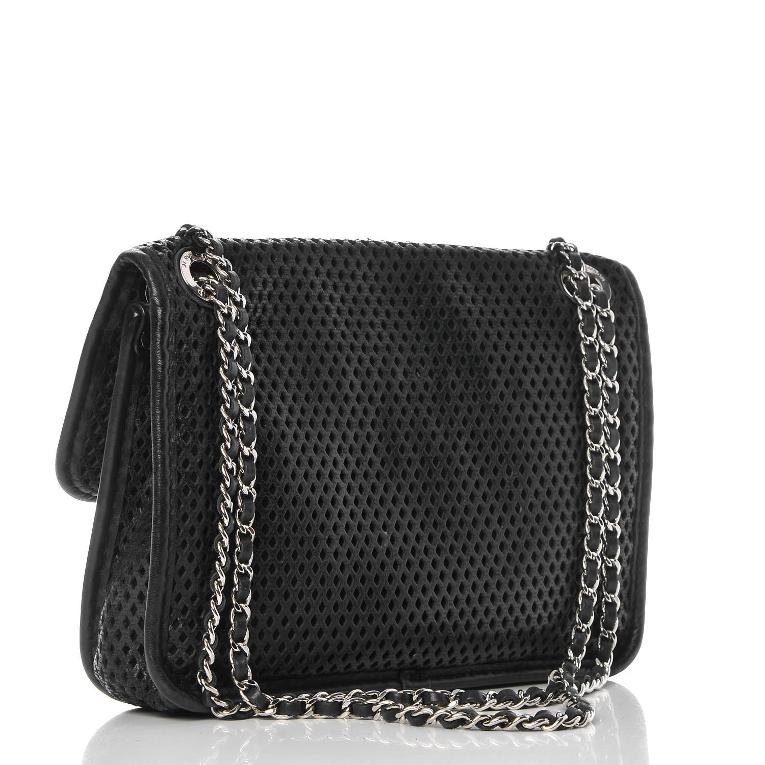 Chanel Metallic Perforated Calfskin Small Up In The Air Flap Black 4 of 9