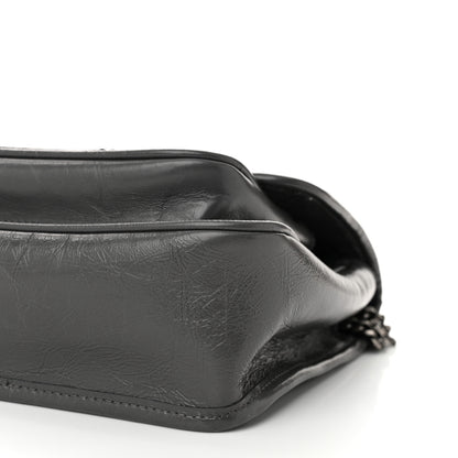 Saint Laurent Crinkled Calfskin Matelasse Monogram Baby Niki Chain Satchel Storm 10 of 11