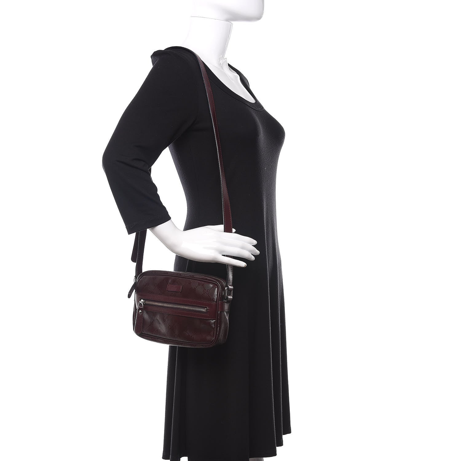Gucci Imprime Monogram Small Shoulder Bag Bordeaux 2 of 10