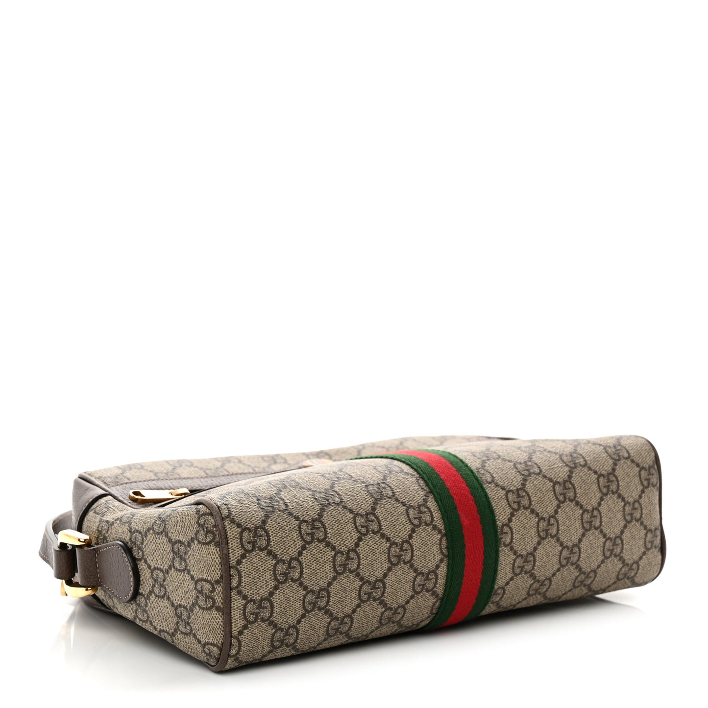 GG Supreme Monogram Web Small Ophidia Shoulder Bag Brown