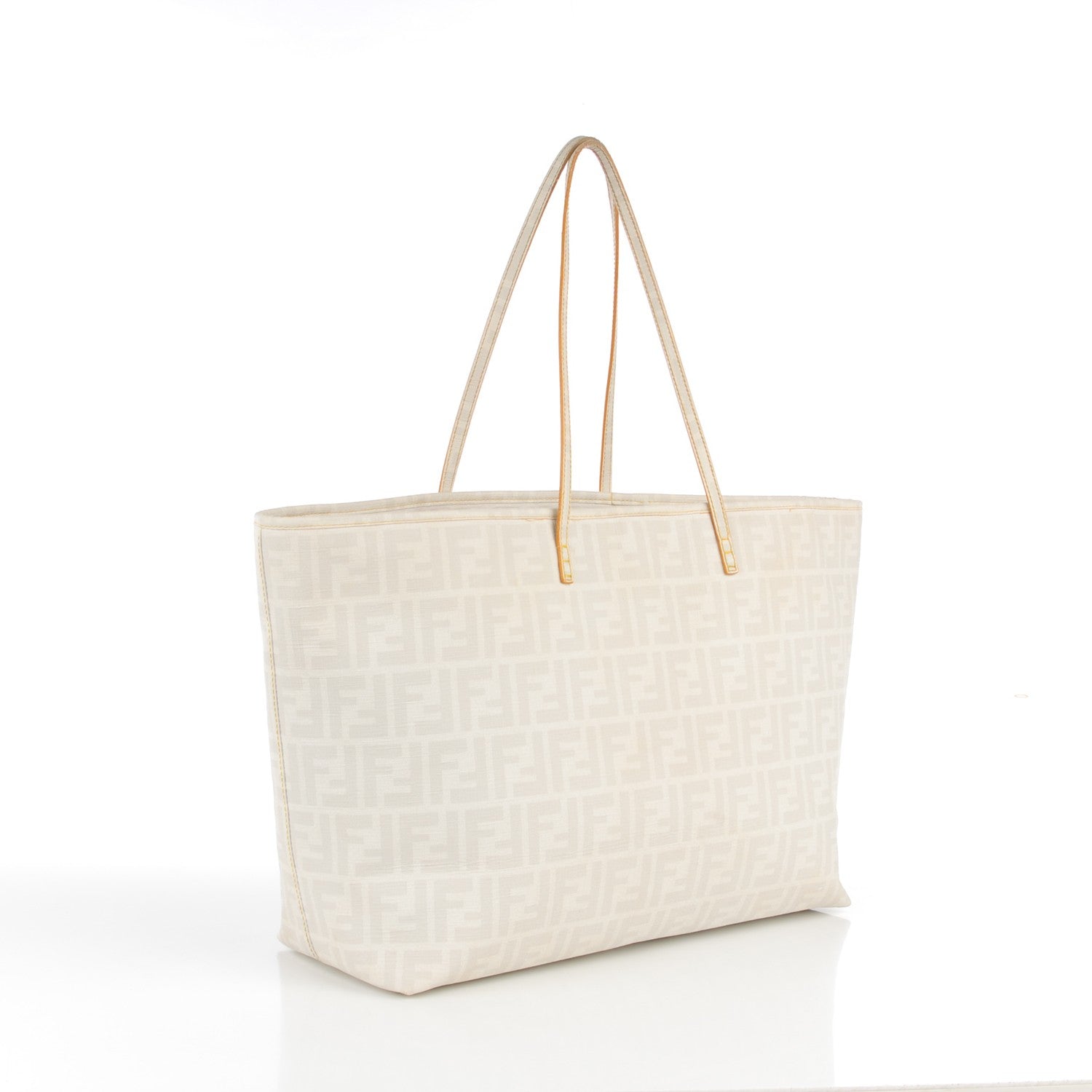 Fendi Zucca Spalmati Roll Tote White 3 of 8