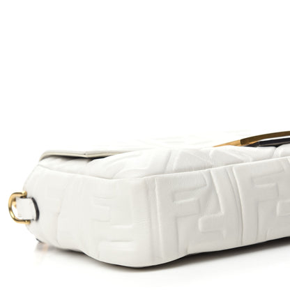 Fendi Nappa FF 1974 Embossed Baguette White 6 of 10