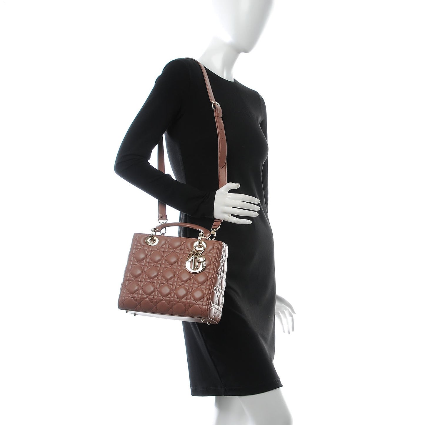 Lambskin Cannage Medium Lady Dior Pink