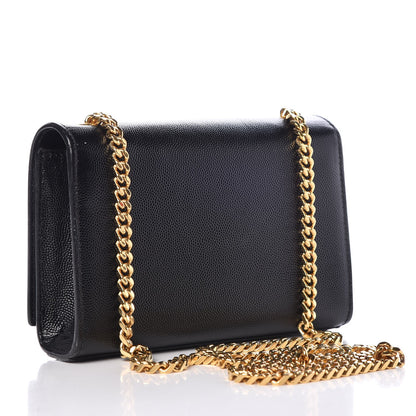 Saint Laurent Grain De Poudre Small Monogram Kate Satchel Black 3 of 7