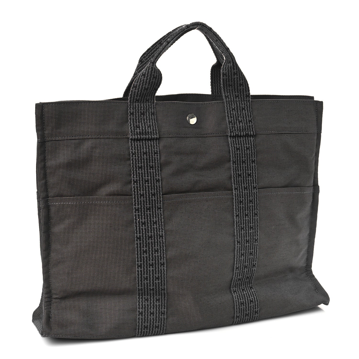 Hermes Canvas Herline MM Tote Grey 3 of 8