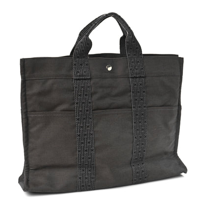 Hermes Canvas Herline MM Tote Grey 3 of 8