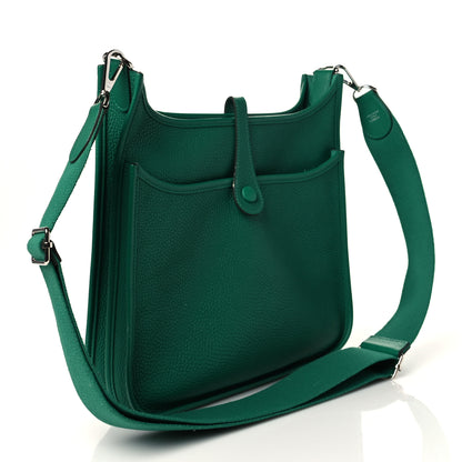 Hermes Taurillon Clemence Evelyne III PM Vert Vertigo 2 of 10