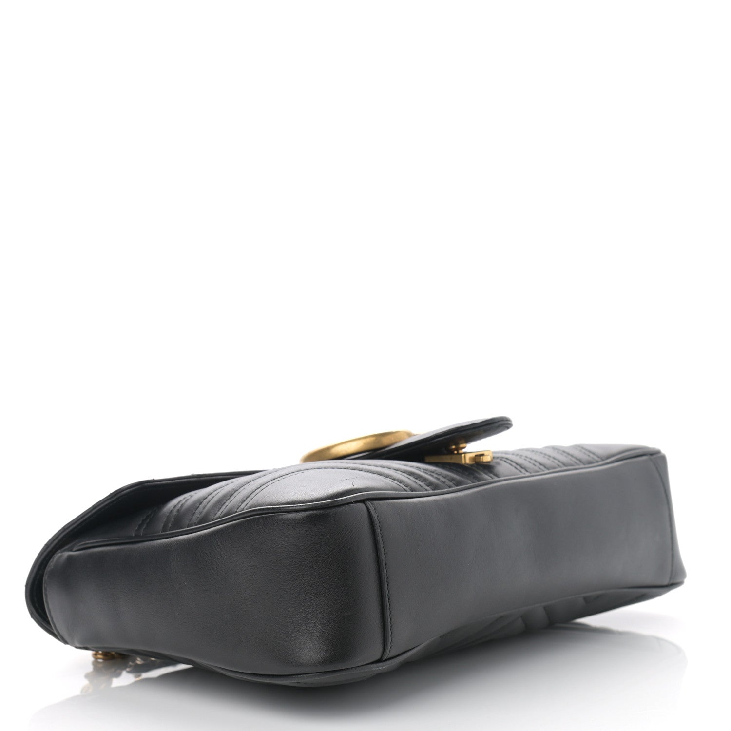 Gucci Calfskin Matelasse Medium GG Marmont Shoulder Bag Black 5 of 14