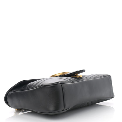 Gucci Calfskin Matelasse Medium GG Marmont Shoulder Bag Black 5 of 14