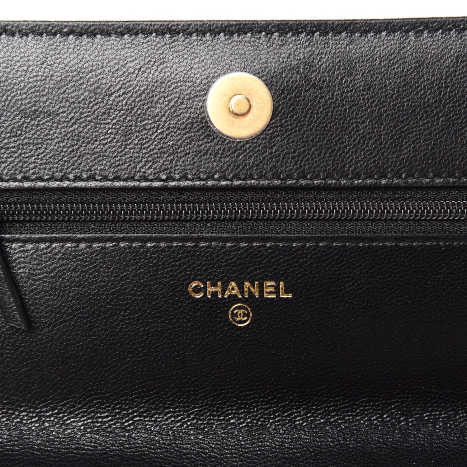Chanel Goatskin Quilted Chanel 19 Wallet On Chain WOC Black 11 of 14