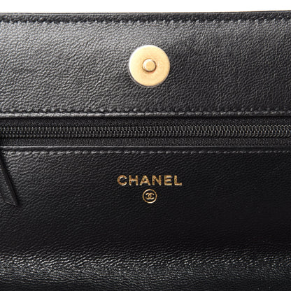 Chanel Goatskin Quilted Chanel 19 Wallet On Chain WOC Black 11 of 14