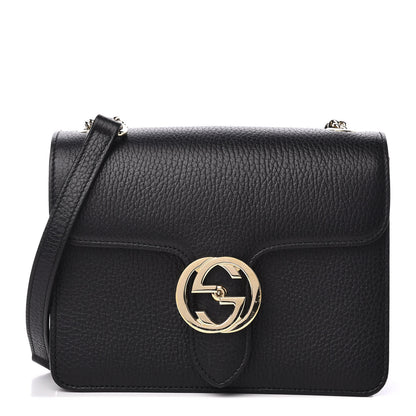 Gucci Dollar Calfskin Small Interlocking G Shoulder Bag Black 1 of 12