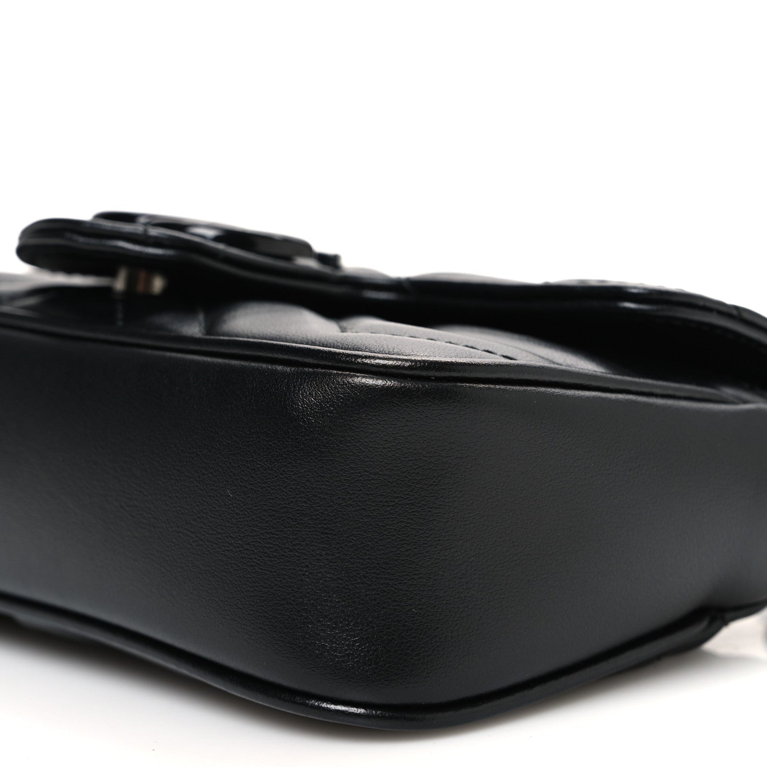 Gucci Calfskin Matelasse Monochrome GG Marmont Chain Belt Bag Black 10 of 10