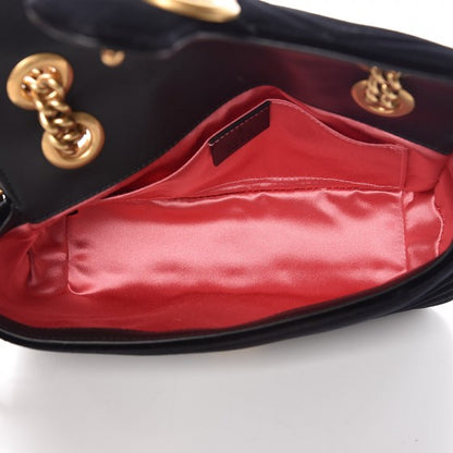 Gucci Velvet Matelasse Mini GG Marmont Shoulder Bag Black 5 of 8