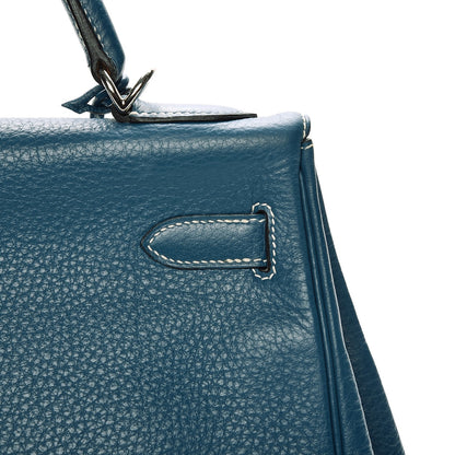 Hermes Taurillon Clemence Kelly Retourne 32 Blue Jean 24 of 40