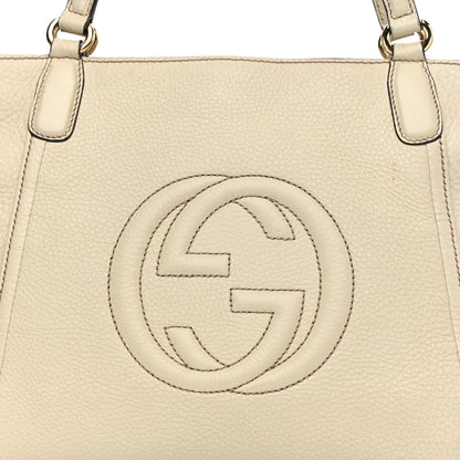 Gucci Pebbled Calfskin Small Soho Top Handle Bag Off White 8 of 20