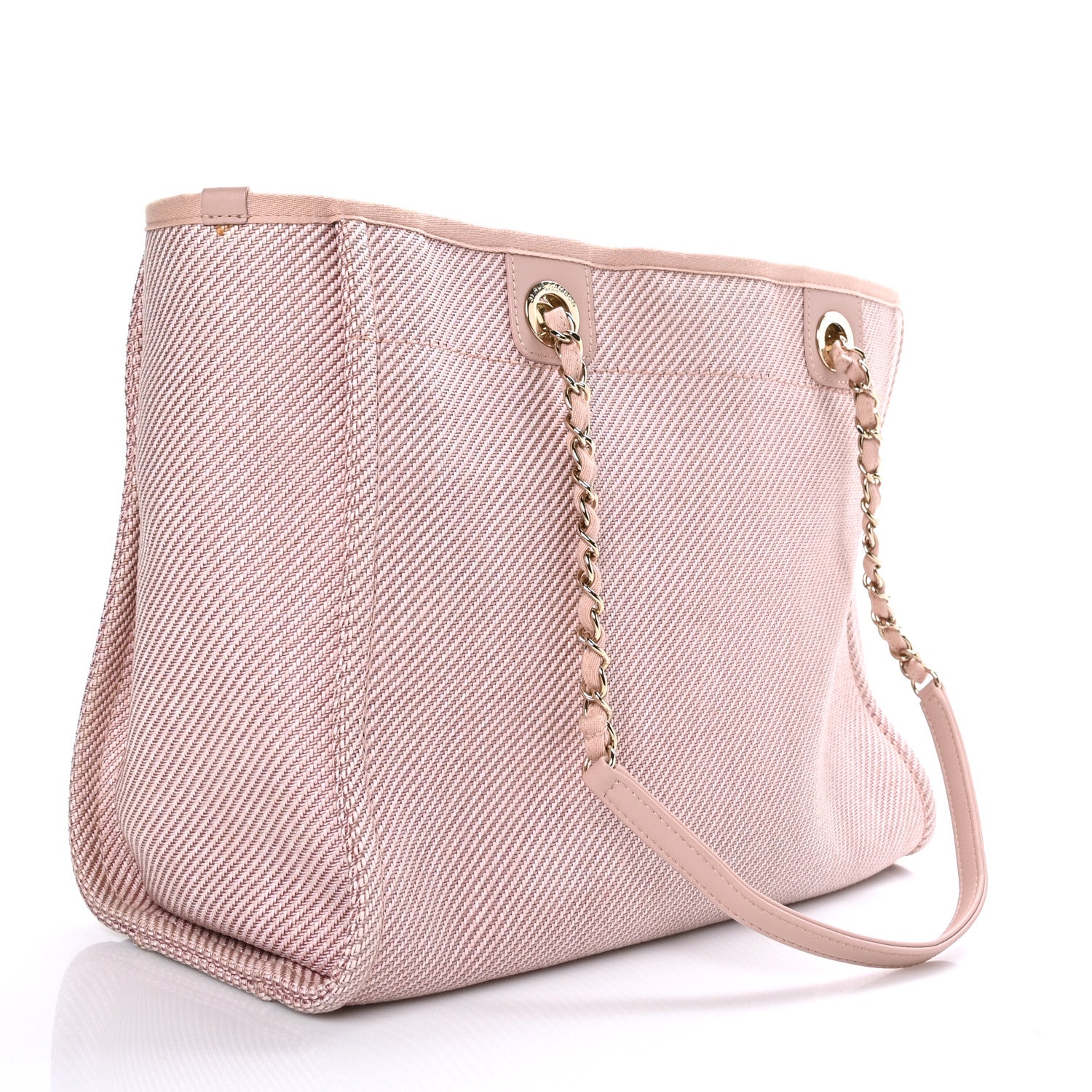 Chanel Mixed Fibers Calfskin Small Deauville Tote Rose Pink 3 of 9