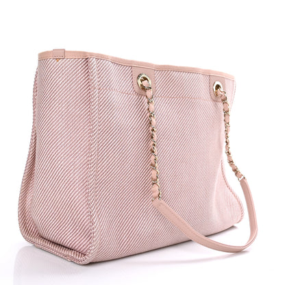 Chanel Mixed Fibers Calfskin Small Deauville Tote Rose Pink 3 of 9