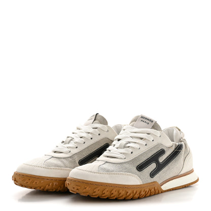 Hermes H Canvas Suede Goatskin Calfskin Jet Sneakers 37.5 Multicolor Prunoir 4 of 10