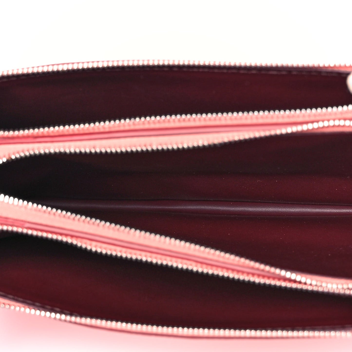 Grainy Goatskin Triple Zip Crossbody Bag Pink