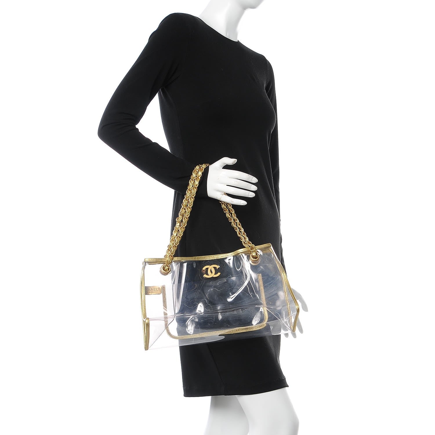 Chanel Vinyl Naked Tote Gold 2 of 8