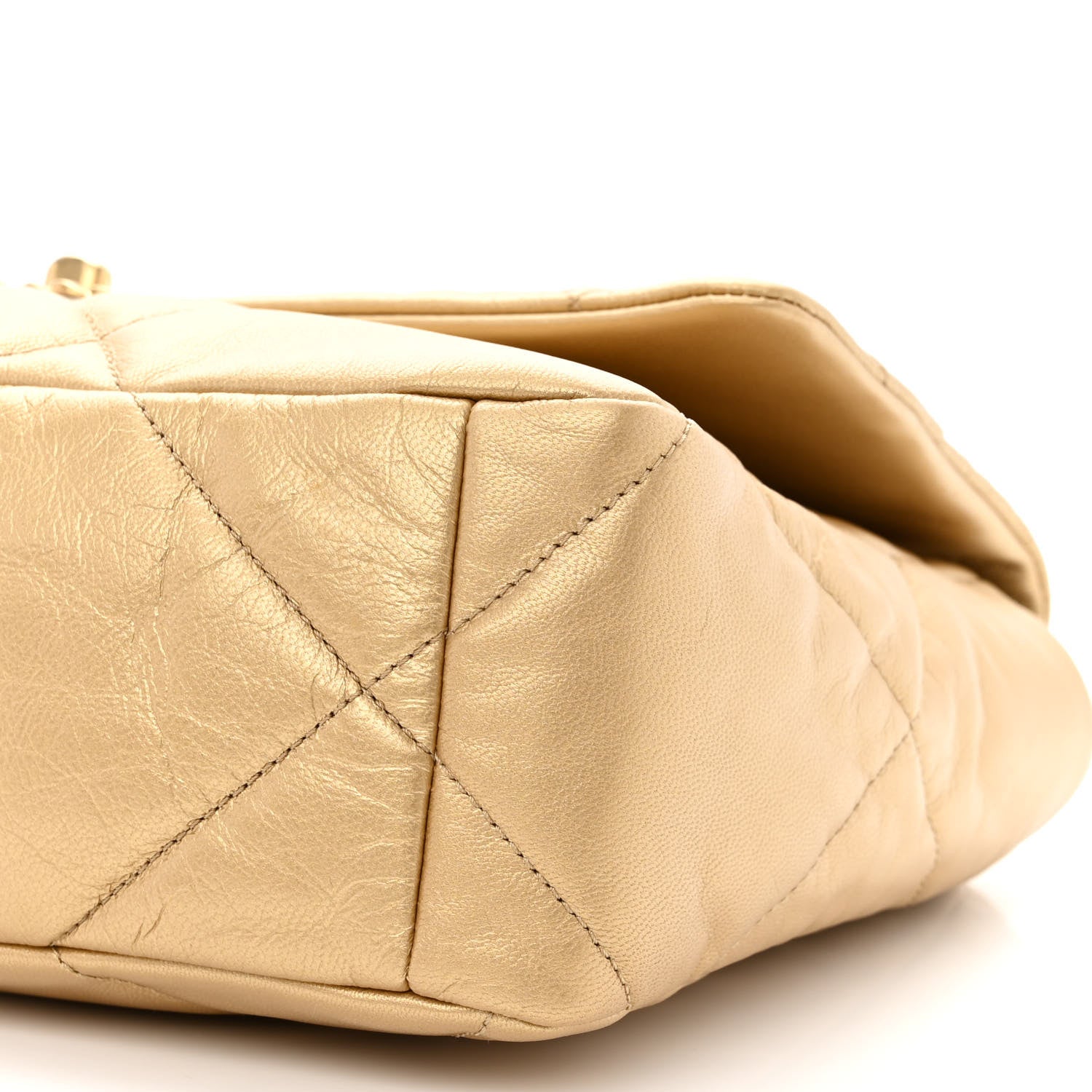 Chanel Metallic Goatskin Quilted Large Chanel 19 Flap Gold 9 of 10