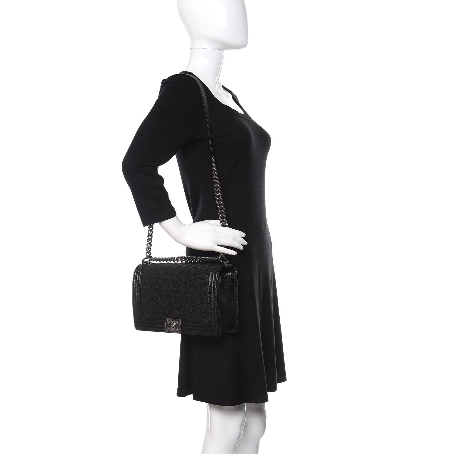 Chanel Caviar Quilted New Medium Boy Flap Black 2 of 12