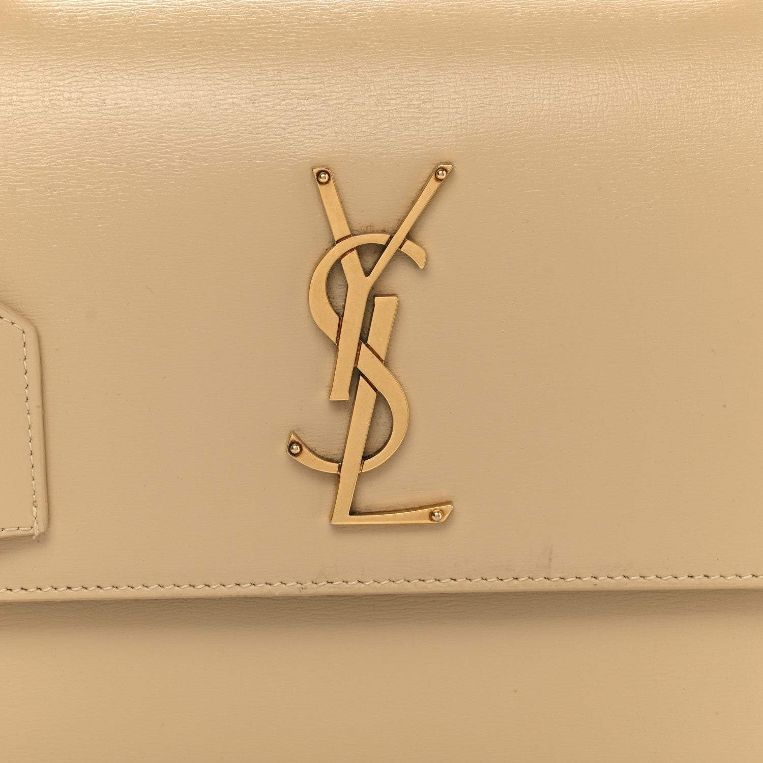 Saint Laurent Smooth Calfskin Medium Monogram Sunset Satchel Beige 9 of 13