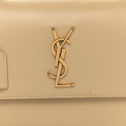 Saint Laurent Smooth Calfskin Medium Monogram Sunset Satchel Beige 9 of 13