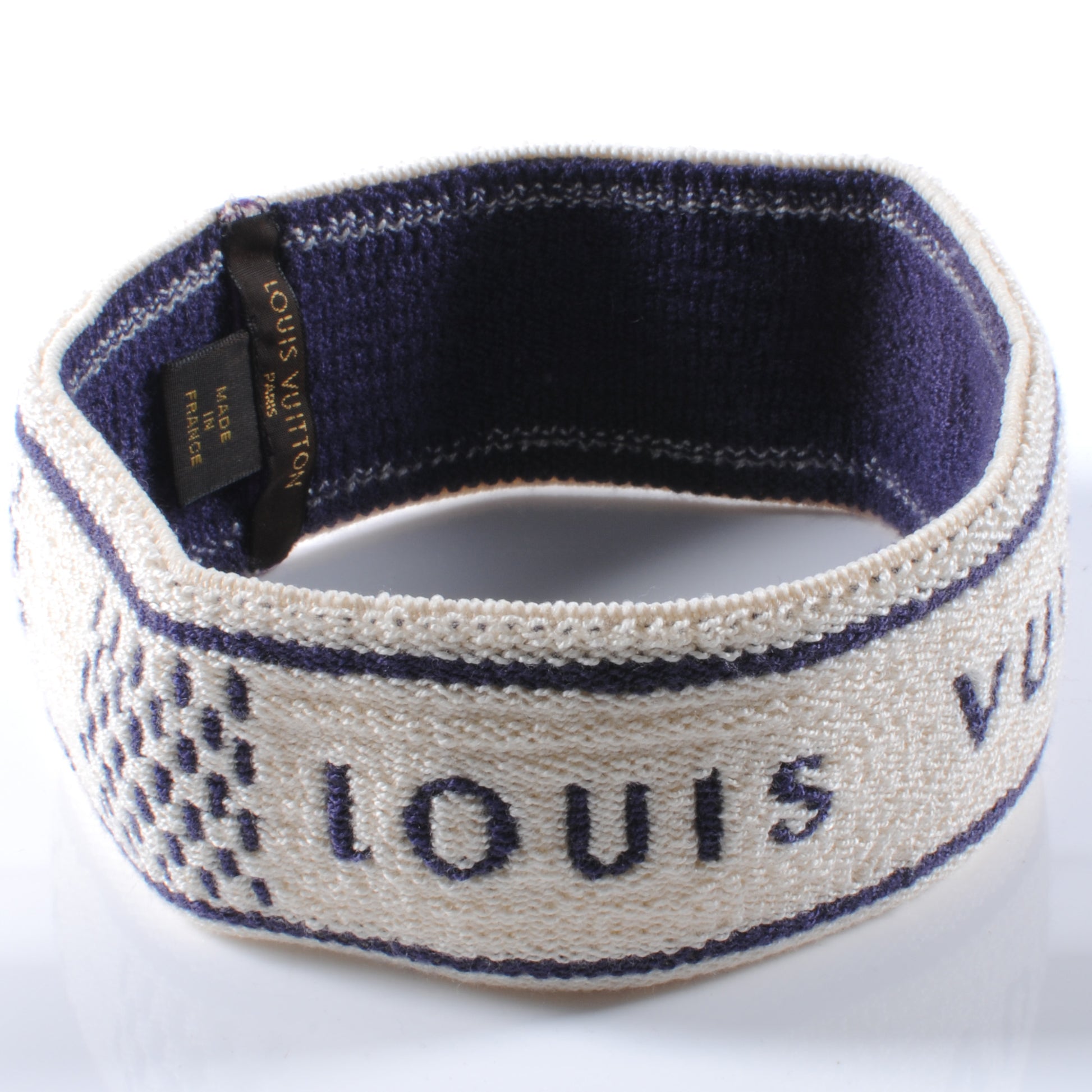 Louis Vuitton Cotton Damier Azur Gym Head Sweat Band 3 of 4