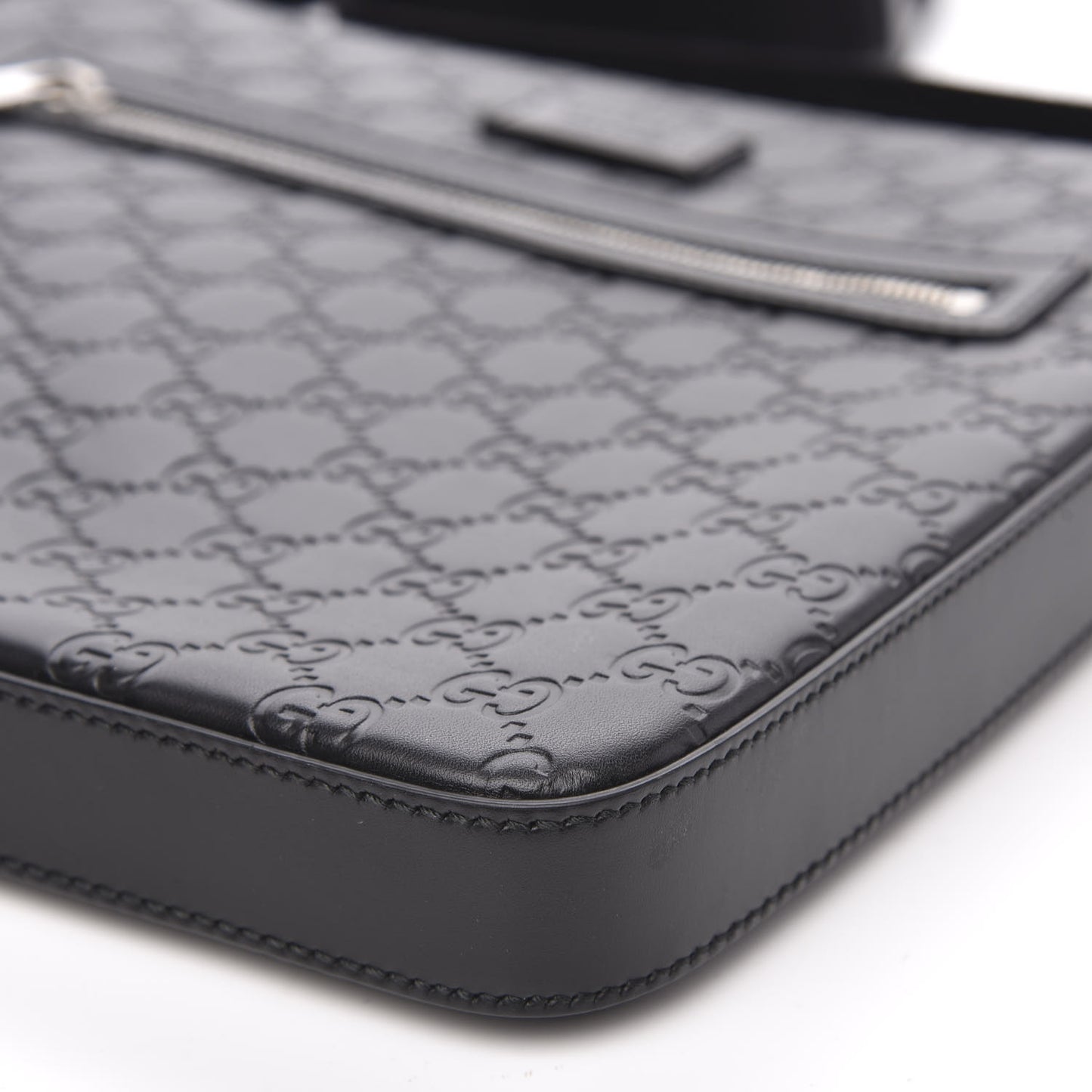 Guccissima Signature Medium Flat Messenger Bag Black