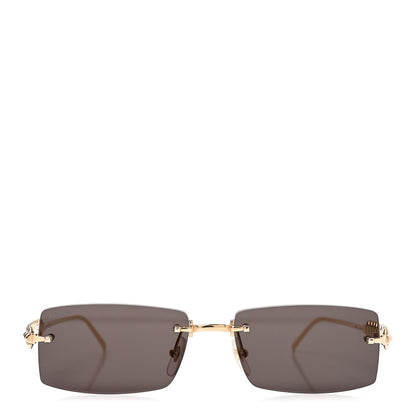 Cartier Clash De Cartier Rectangular Sunglasses Smoke Gold 2 of 7