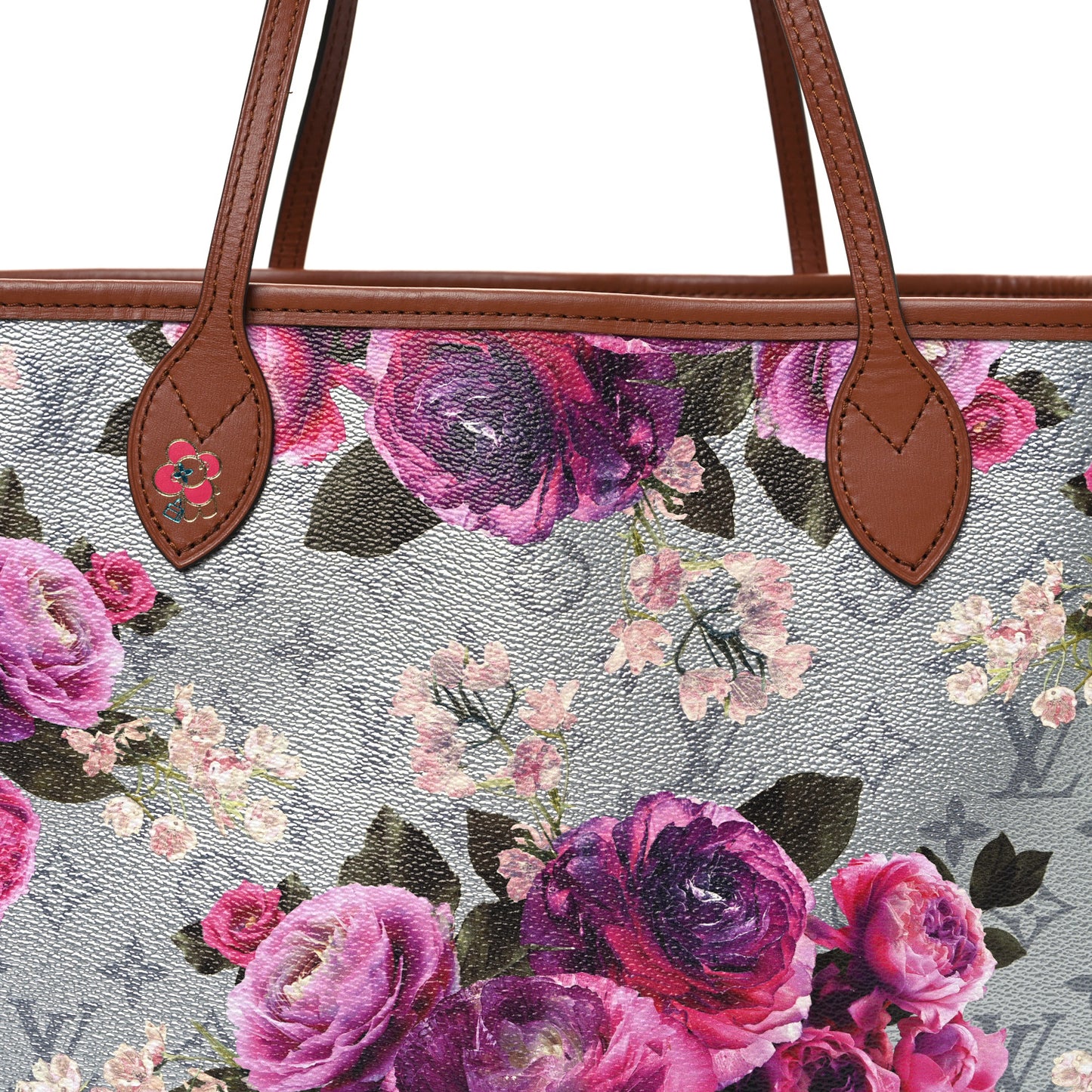 Metallic Monogram LV Garden Neverfull MM Silver