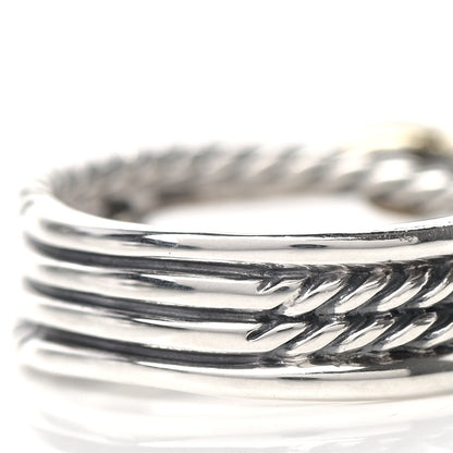 David Yurman Sterling Silver 18K Yellow Gold 6mm X Crossover Ring 54 6.75 6 of 6