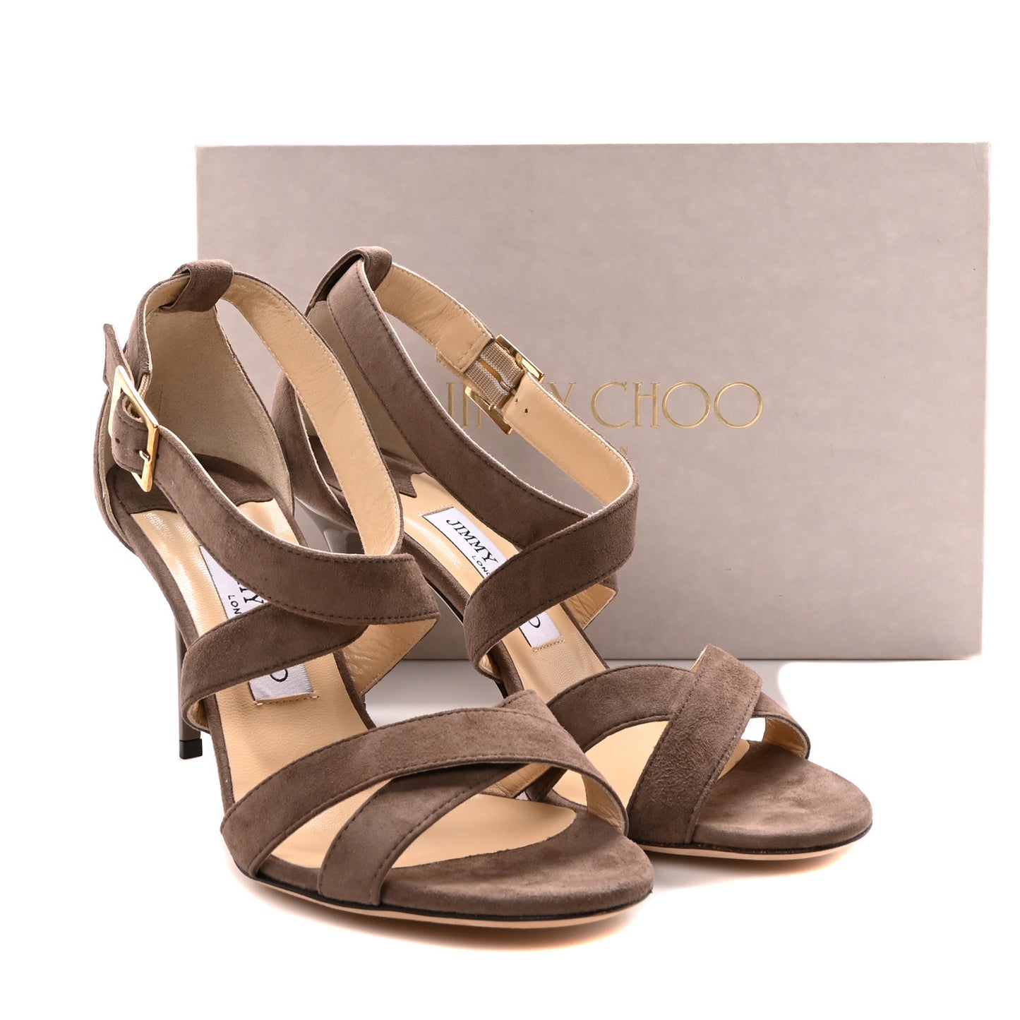 Suede Louise Crisscross 85 Sandals 38.5 Mink