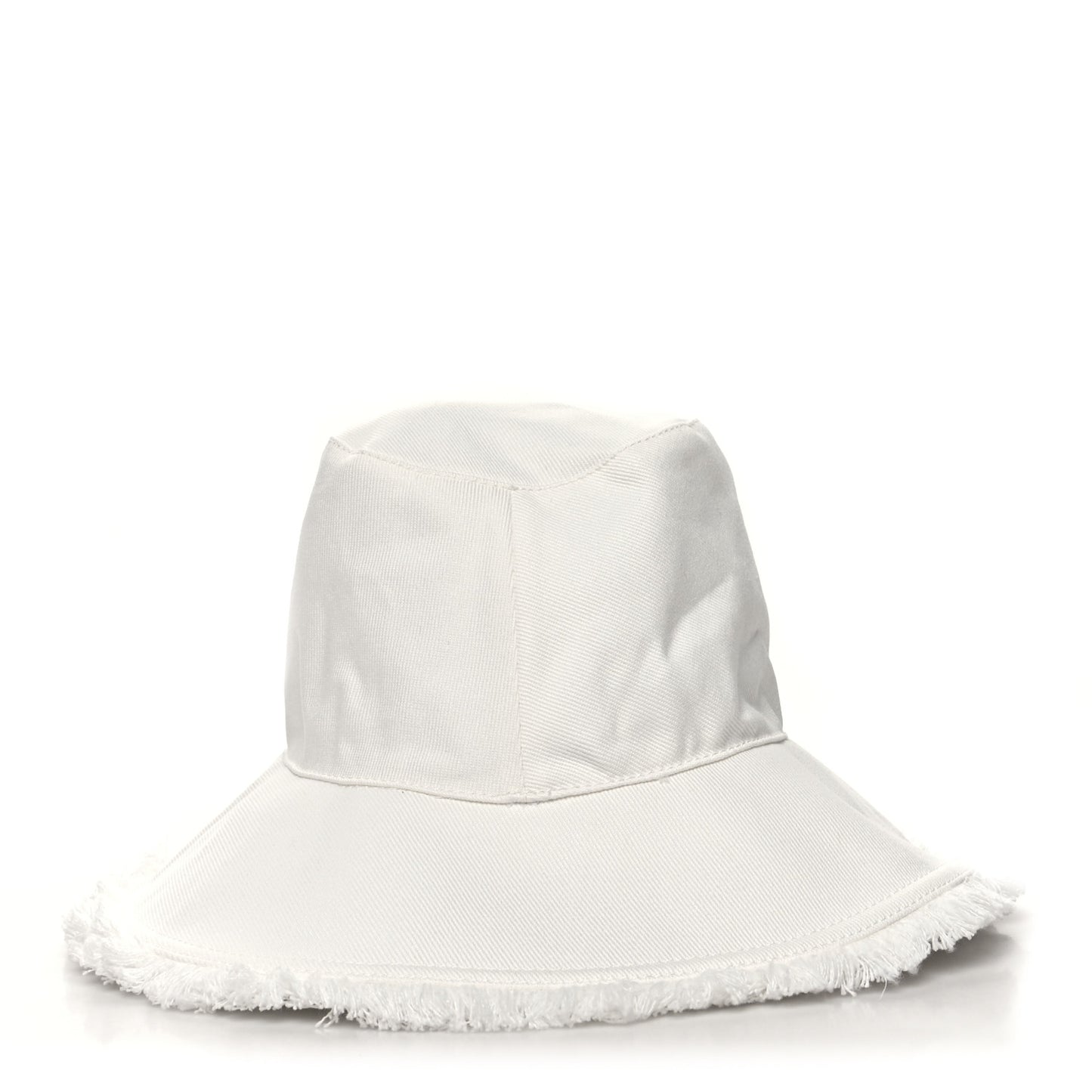 Drill Nylon Triangle Logo Embroidered Womens Wide Brim Hat M White