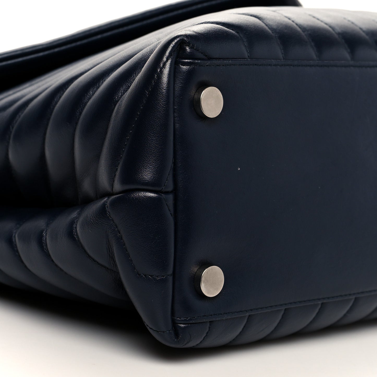 Calfskin Y Quilted Monogram Large Loulou Chain Satchel Blue