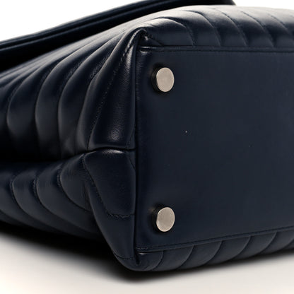 Saint Laurent Calfskin Y Quilted Monogram Large Loulou Chain Satchel Blue 9 of 12