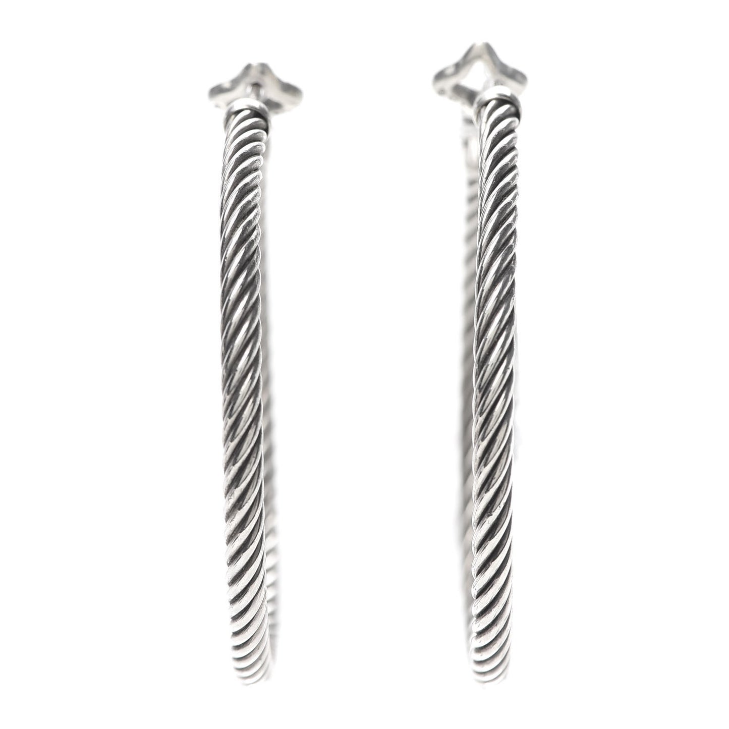 Sterling Silver Large Cable Classics Hoop Earrings