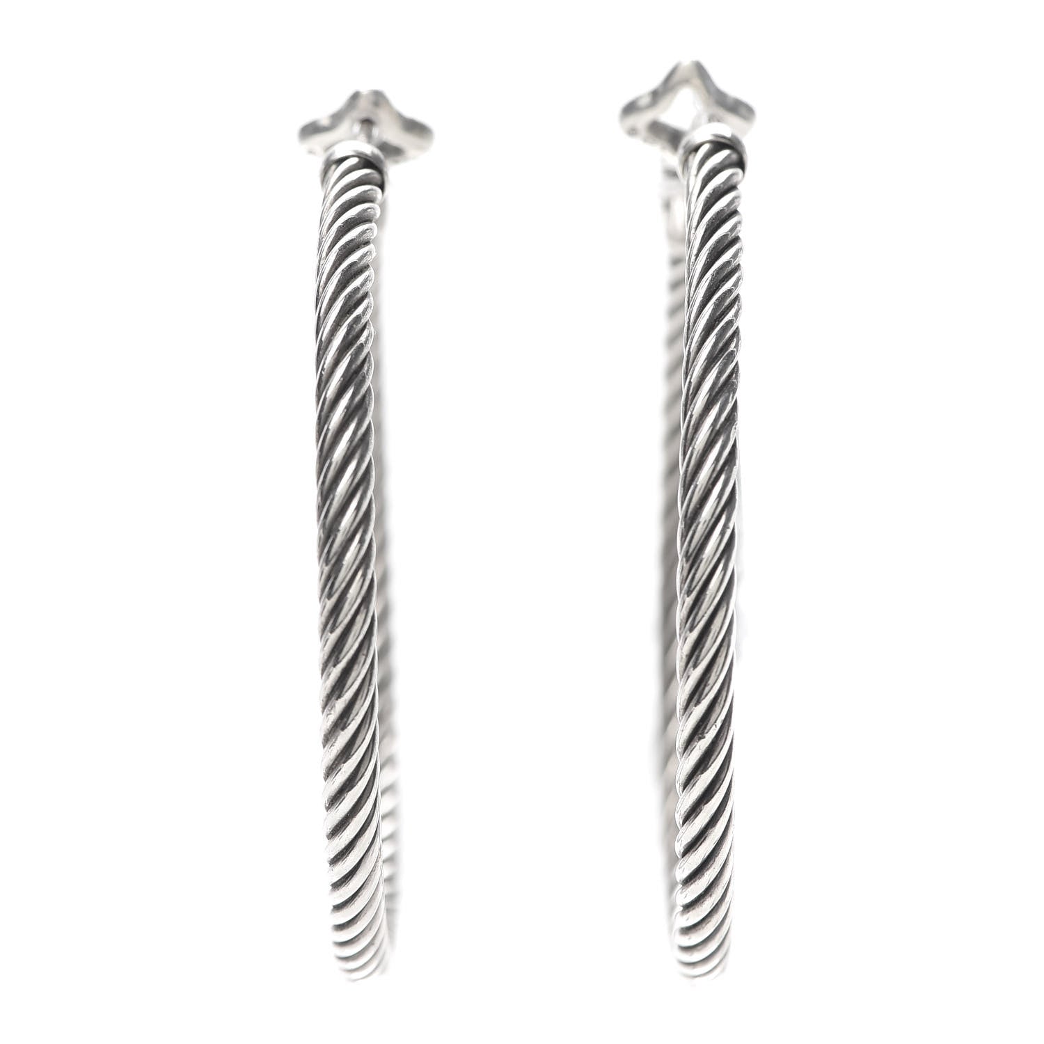 David Yurman Sterling Silver Large Cable Classics Hoop Earrings 1 of 5