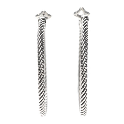 David Yurman Sterling Silver Large Cable Classics Hoop Earrings 1 of 5