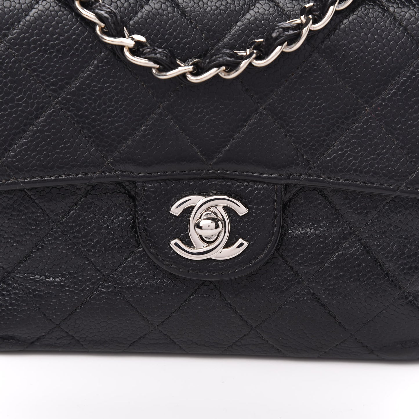 Caviar Quilted Mini Square Flap Black