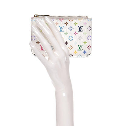 Louis Vuitton Monogram Multicolor Key Pouch White Litchi 2 of 8