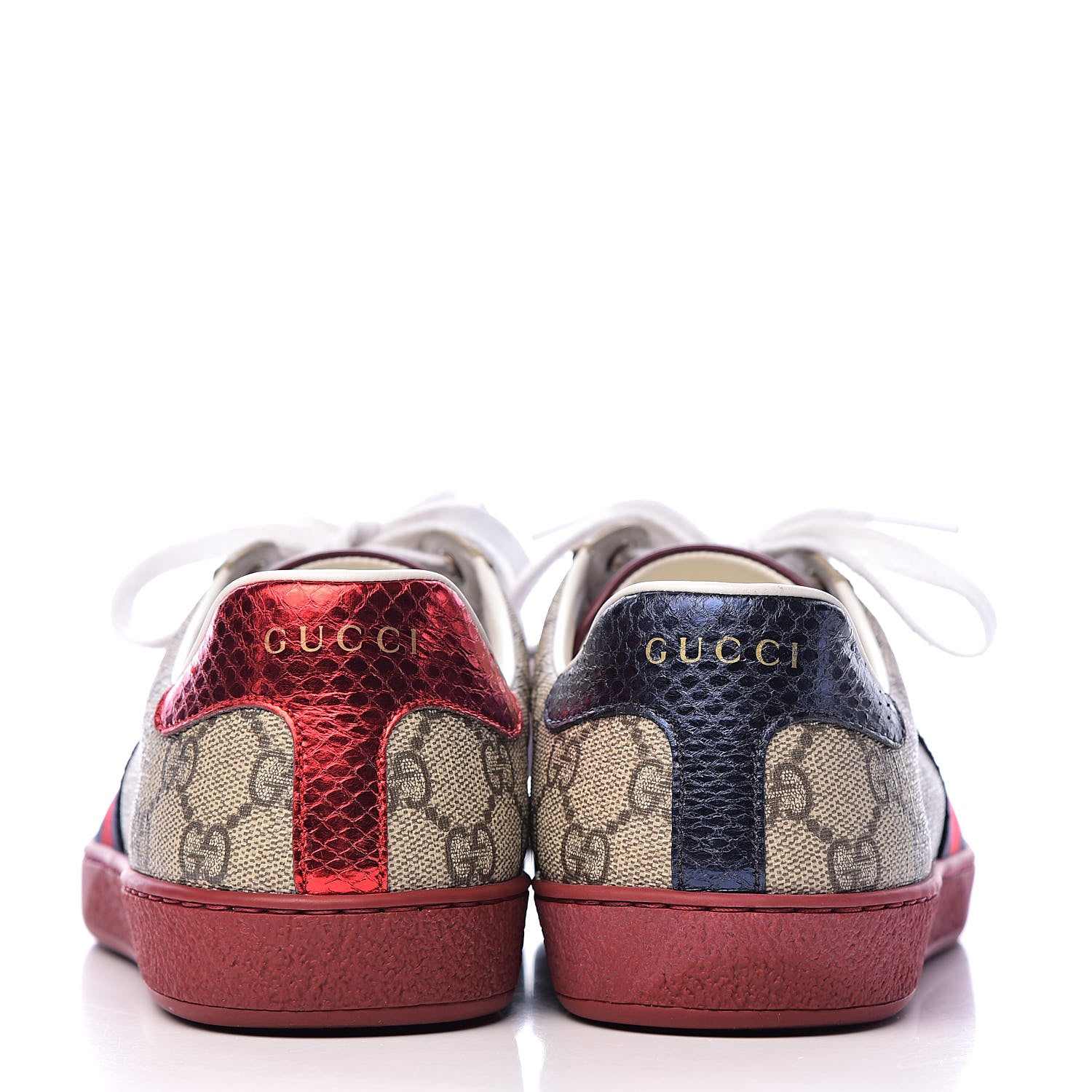 Gucci GG Supreme Monogram Ayers Mens New Ace Low-Top Sneaker 6.5 Beige Red 10 of 12