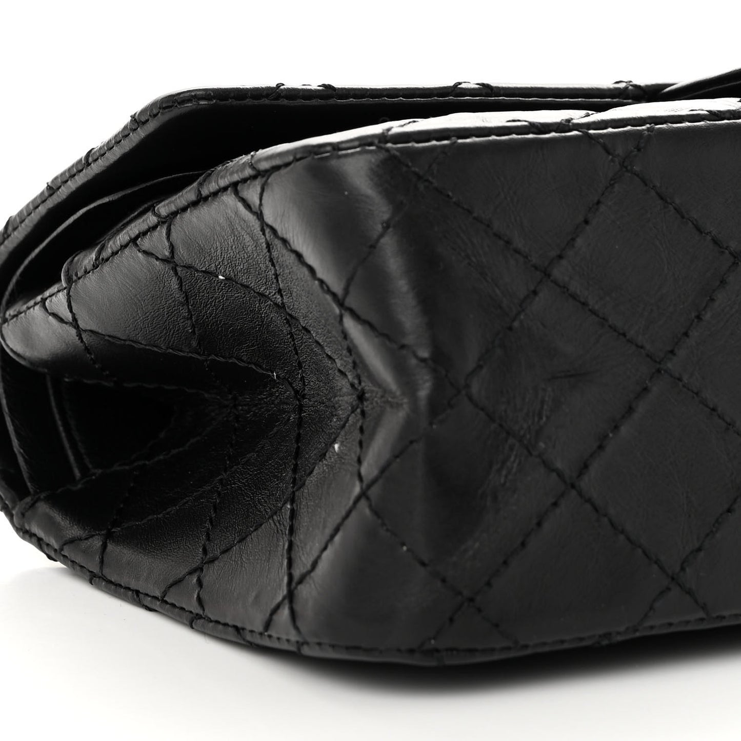 Aged Calfskin Quilted 2.55 Reissue 225 Flap So Black