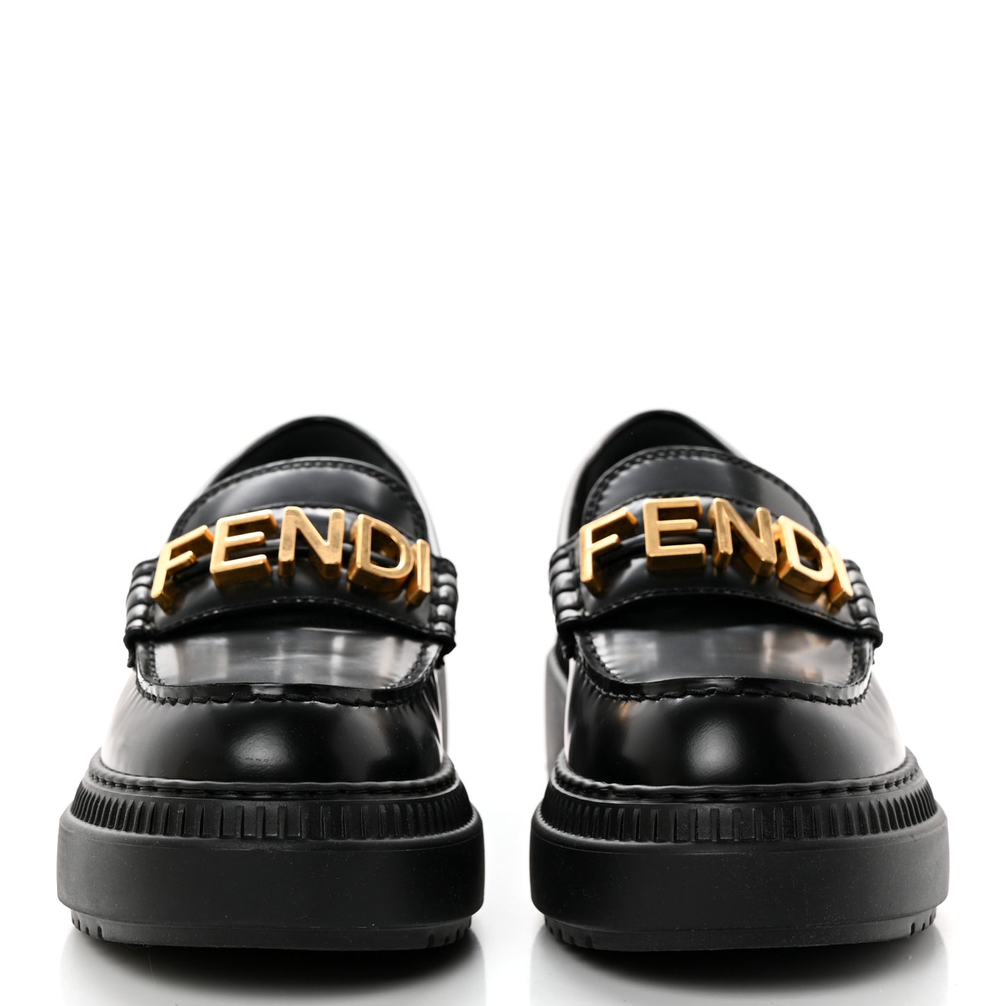 Vitello Abrasivato Fendigraphy 50mm Loafers 37 Black