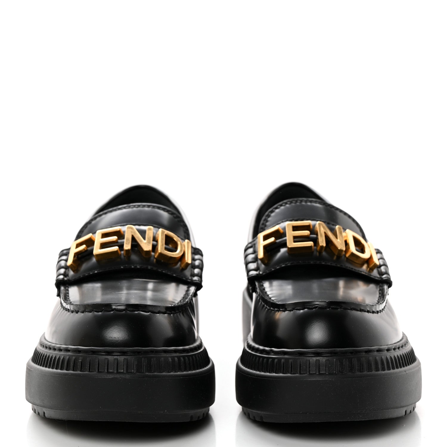 Fendi Vitello Abrasivato Fendigraphy 50mm Loafers 37 Black 2 of 10